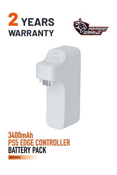 porodo Porodo Gaming PS5 Edge Gamepad Controller Back Battery 3400mAh - White