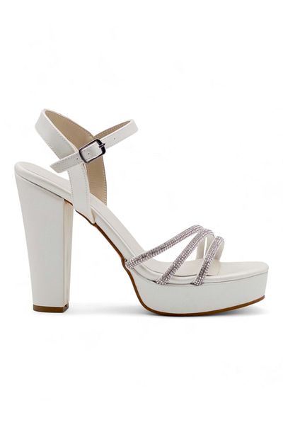 Berk Stoned Platform High Thick Heeled Evening Dress