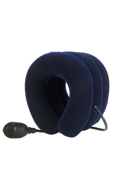 WildFashion Perna gonflabila cervicala tip guler cervical, reglabil pe inaltime, Bleumarin TOY431-44