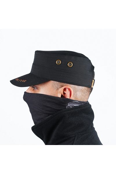 Wolftrap Tactical Черна шапка Ripstop с лого на вълк, черна шапка с капачка