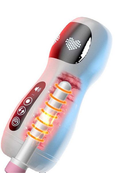 WildFashion Masturbator vaginal pentru barbati cu senzor de miscare, vibratii si sunet, Alb TOY365-221