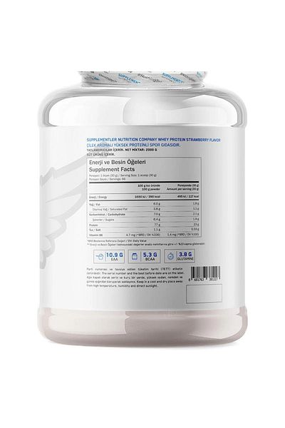 Supplementler Strawberry Whey Protein - 2000 Gr