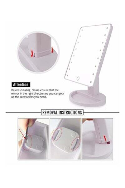 HALAMODO LED Makeup Mirror Grey 27x17cm