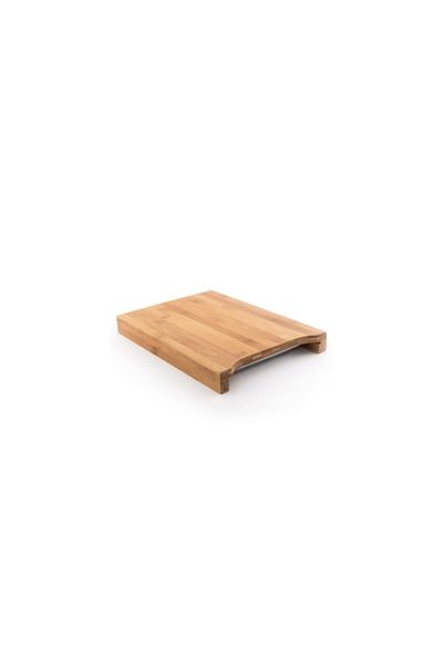 Excellent Houseware Σανίδα κοπής από μπαμπού με δίσκο από ανοξείδωτο ατσάλι, 35x25x4 εκ.