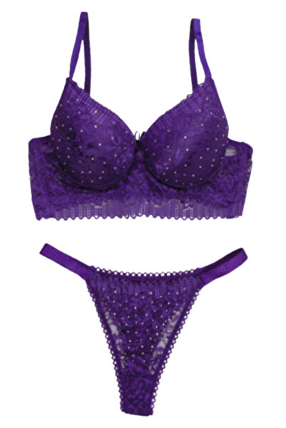 Star طقم حمالة صدر من TILSIM مرصعة بالحجارة والدانتيل