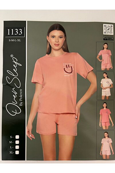 Over Sleep by Poleren 100% Combed Cotton Short Sleeve Women's Shorts Set