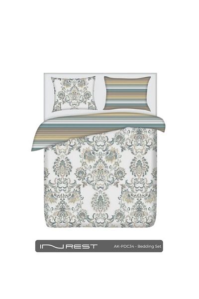 INREST طقم غطاء لحاف فردي كاسيدي (بدون حشو) قطن 100% مقاس فردي 160×230 سم - قطعتين
