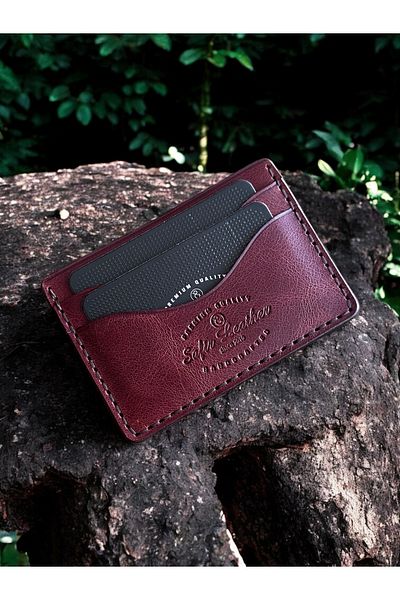 Kalkan deri Handmade Italian Leather 5 Compartment Card Holder – Organic Stitched – Minimal Design Wallet