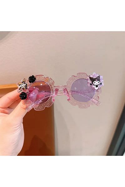 The Cloudish Shop Girl's Glitter Sunglasses Li̇la Kuromi̇ /Uv400 Protected