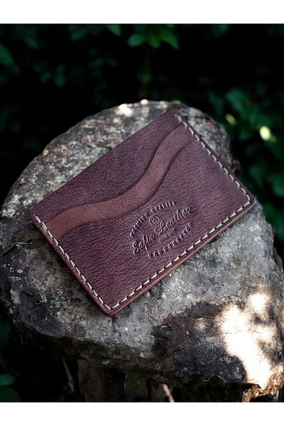 Kalkan deri Handmade Italian Leather 5 Compartment Card Holder – Organic Stitched – Minimal Design Wallet