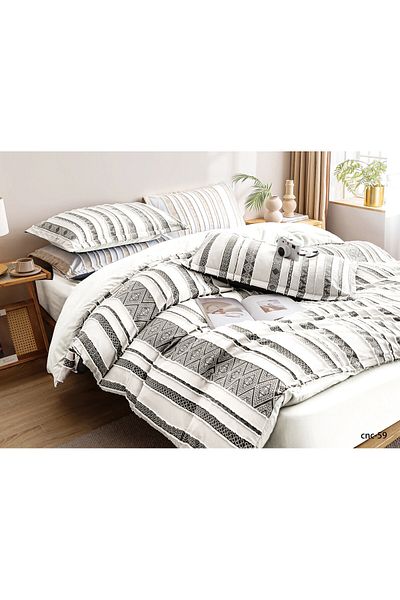 Casa New Concept Summer Bed Linen, 4 Pieces, Fitted Sheet, Microfiber Material