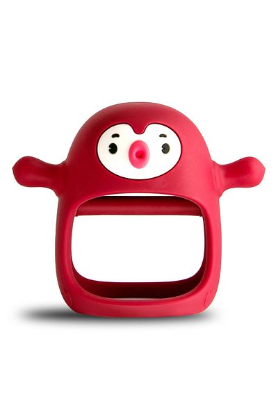 Malvys Penguin pacifier, food grade silicone, BPA free, 0-12 months, Red