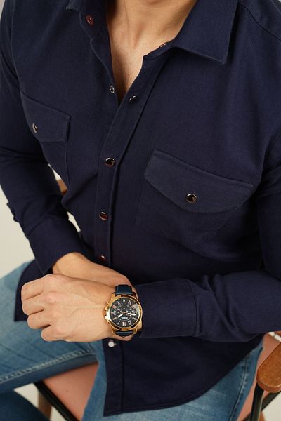 Etikmen Sötétkék Slimfit Real Denim férfi ing