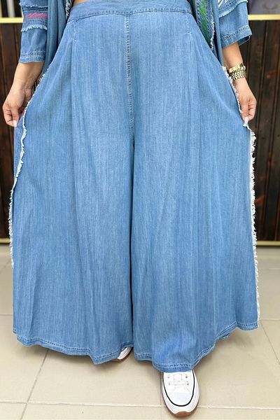 GÖKSEL Thin Jeans Special Design Pants Skirt Super Battal Large Size