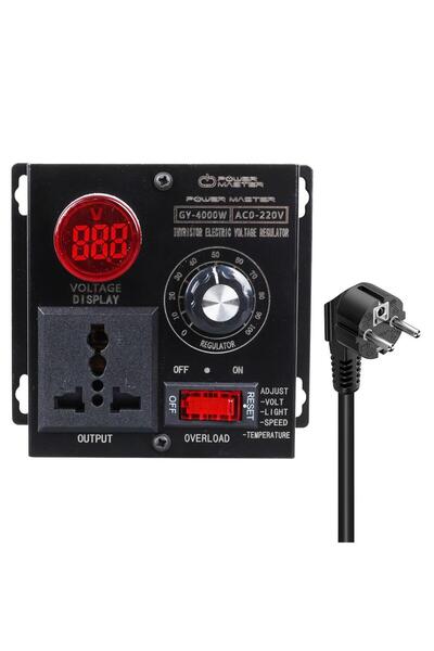 Powermaster PM-21013 10-100V AC 4000 Watt 15A Hız Işık Kontrolü Motor Sürücü ...