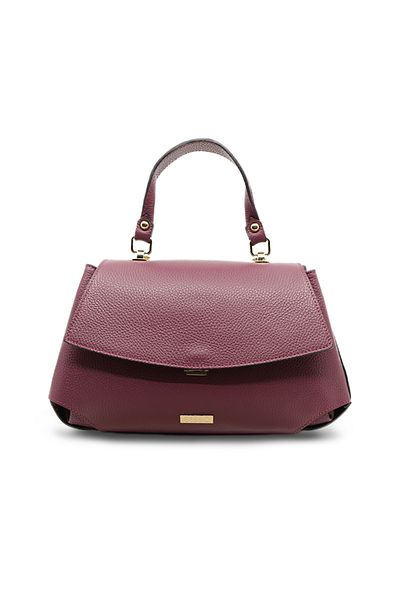 BESSO Raffinatezza Pura Plum genuine leather handbag