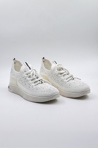 KRISTE BELL Stone Detailed Knitwear Imported Women's Sneakers Sports Shoes Kb0001 White