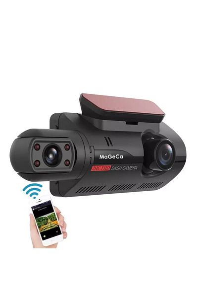 MaGeCa Car Dash Cam, Wifi, Full Hd 1080p, G-sensor Collision Sensor, 2 Cameras