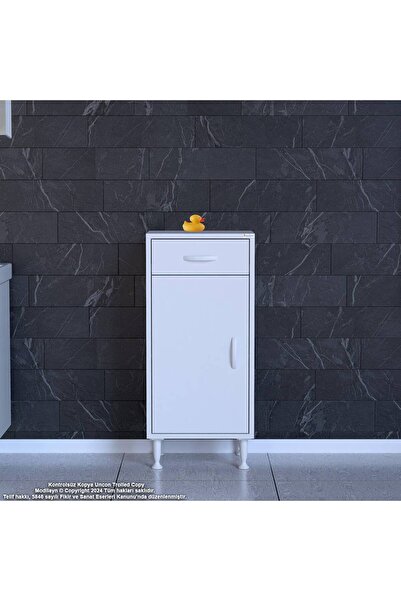 Modilayn 40 x 88 x 32,5 cm’lik 1 Çekmece 1 Kapak 1 RAF 2 Göz Raf,Organizatör Mutfak Dolabı Çok Amaçlı Dolap