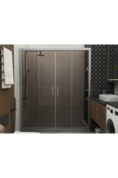 Marka İKİ DUVAR ARASI PARLAK KROM BRONZ RENK DUŞAKABİN h:190 150-200