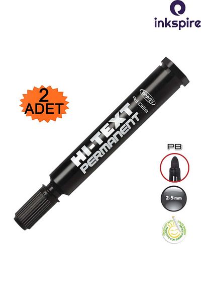 inkspire Round Tip Permanent Marker Pen 2Pcs Hi-Text Flat Tip Acetate Marker Marking Parcel Drawing Sack