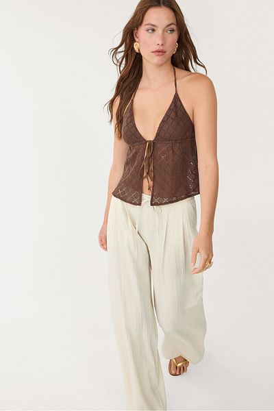 Stradivarius Textured drawstring trousers