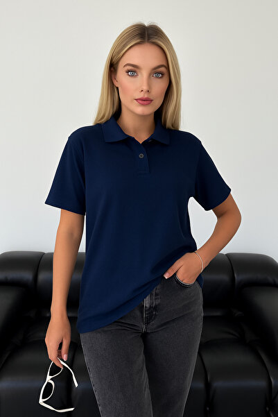 LC Waikiki %100 pamuk kadın polo yaka premium kalite pike kumaş tişört