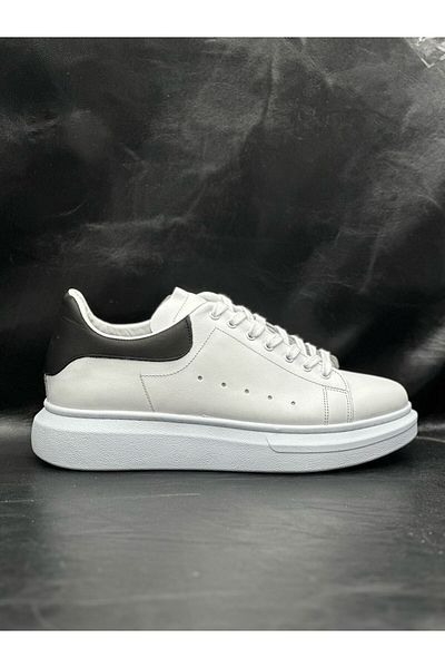 BESS SHOES Genuine Leather White Men's Sports Shoes Orthopedic, Lightweight, Comfortable, Non-Slip Sole, Casual Sneaker