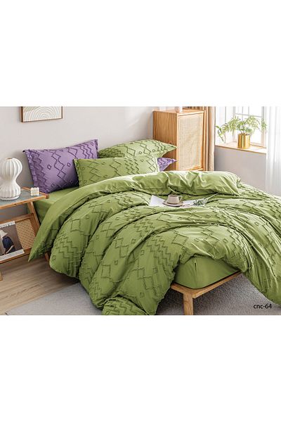 Casa New Concept Summer Bed Linen, 4 Pieces, Fitted Sheet, Microfiber Material
