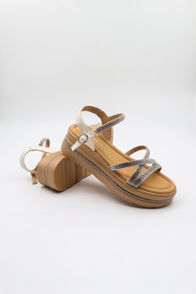 KRISTE BELL Imported Women's Stone Sandals Kb0095 White
