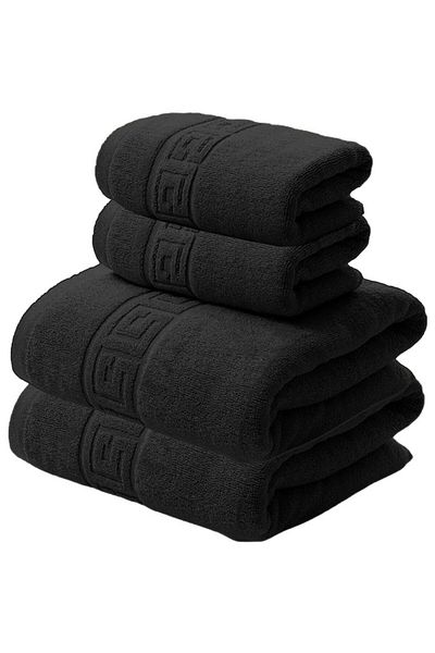 NufJoy Set of 4 Towels 100% Cotton, 500 g/m², 2 Bath Towels 70x140 cm and 2 Hand Towels 50x90 cm