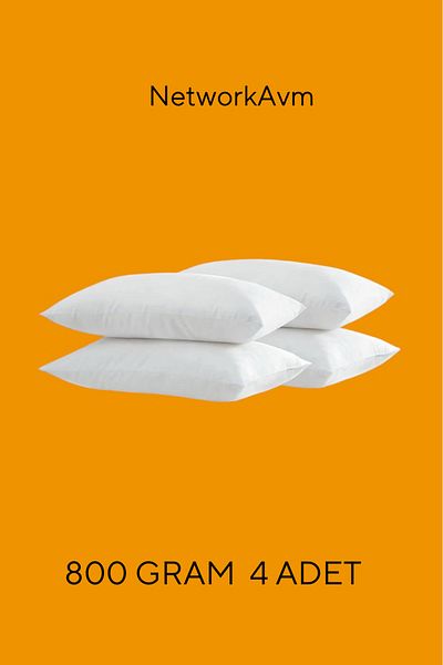 NetworkAvm 4 Pieces 800 Gram White Classic Cushion