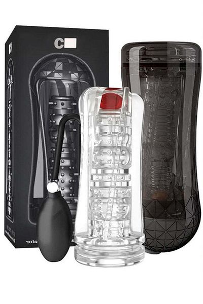 WildFashion Masturbator tip cupa cu pompa de umflare si bila vibratoare, Incolor TOY314B-00
