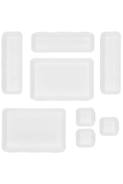 Springos Set organizatoare pentru sertare, 8 piese interconectabile, plastic alb
