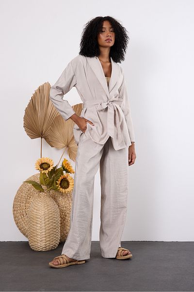 Bolivente Light Gray Oversize Kimono Set