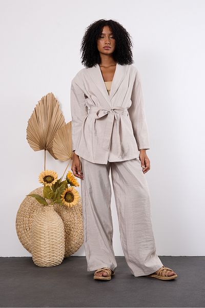 Bolivente Light Gray Oversize Kimono Set