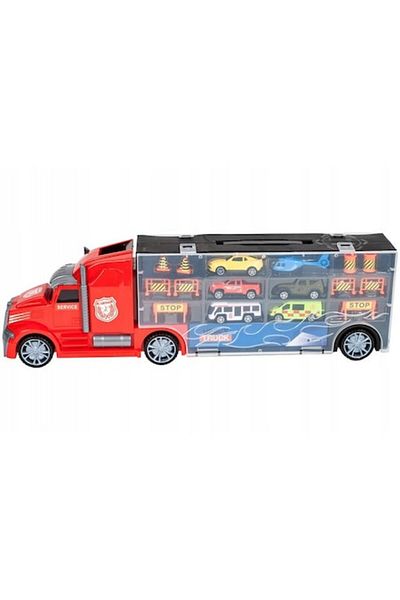OEM Car Set, Heavy Truck, Truck-Shaped Box, 53 CM Long, with Handle and Transparent Panel