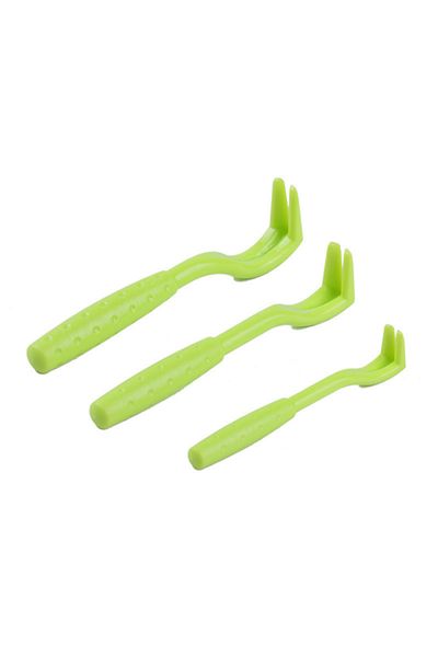 OEM Set of 3 tick removal tools, plastic, green