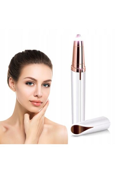 OEM Compact facial epilator, works with 1 AAA battery, plastic, 13 cm, white/gold