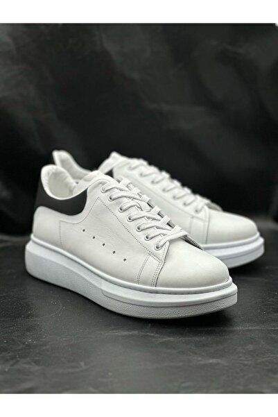 BESS SHOES Genuine Leather White Men's Sports Shoes Orthopedic, Lightweight, Comfortable, Non-Slip Sole, Casual Sneaker