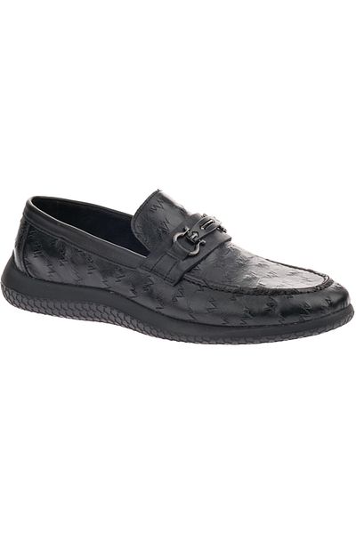 Voyager V25Ya-M211 Black Skin Leather Men's Casual Shoes
