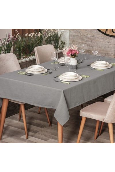 Cotton Box Tablecloth 155 x 220 cm Cotton Box, Plain Grey