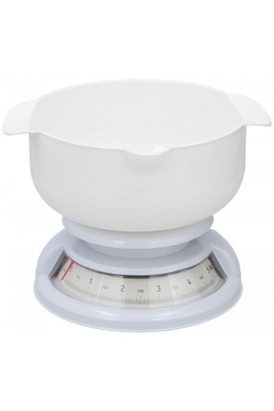Alpina Cântar de bucătărie, mecanic, plastic, alb, 5 kg, 24 x 11 x 22 cm