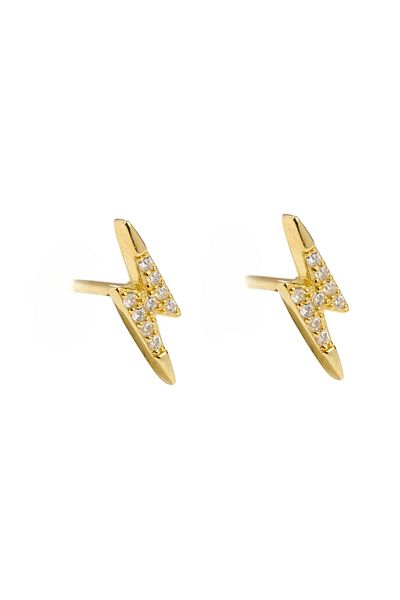 ohmygod jewelry Crystal Earrings with Gold-Plated Silver and Zirconia – Bowie Pierce
