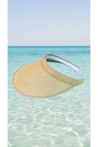 Kumsal Hediyelik Women's Straw Hat Summer Beach Hat Premium Quality - Visor Hat