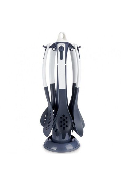 Excellent Houseware Set Of 5 Eh Kitchen Utensils, Black, White, Nylon/plastic, 13 X 39.5 Cm