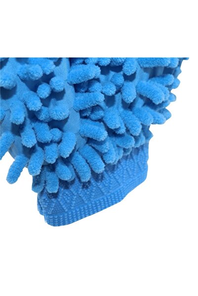 OEM Microfiber glove for car washing and miscellaneous, wiping and polishing, 2 sides, blue