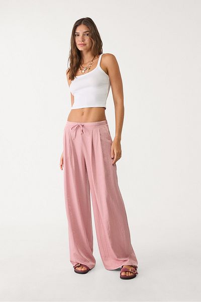 Stradivarius Textured drawstring trousers