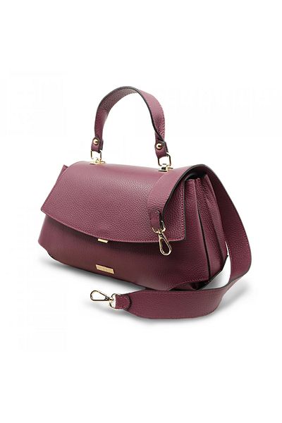 BESSO Raffinatezza Pura Plum genuine leather handbag