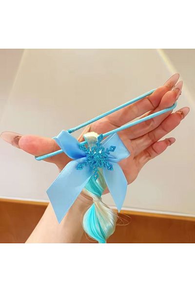 synshop Prințesă Glitter Star 2 buc. Fulg de zăpadă Bubble Bonbon Panglică pentru balon Păr artificial Agrafă elastică